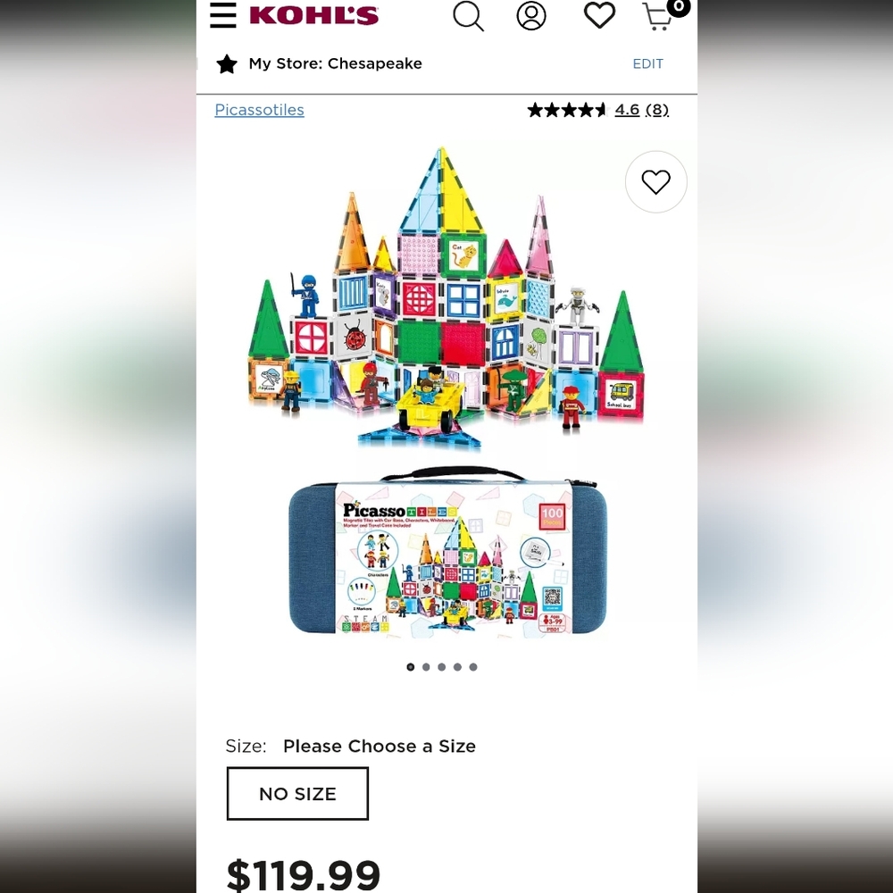 Picasso TILES Magnetic Building Set- With Blue Carrying Case, Figurines, Markers